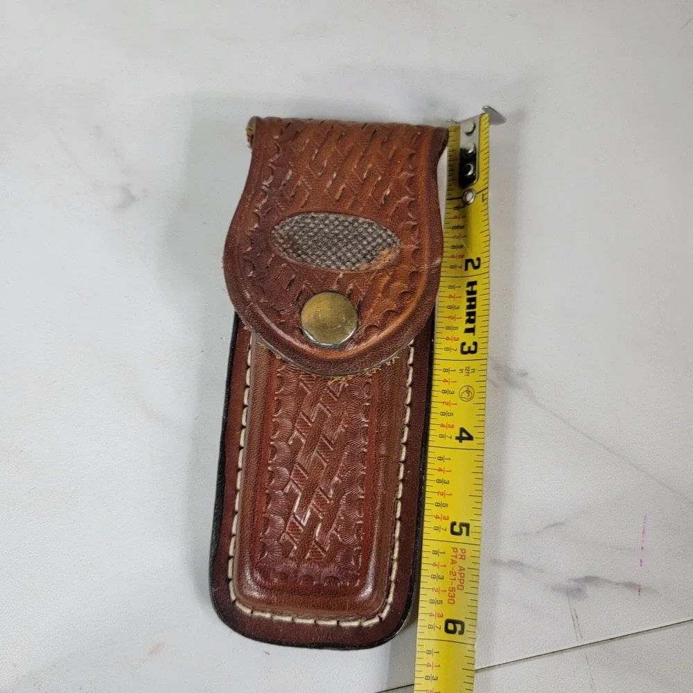 Unbranded Concealer Leather Knife Holster Tooled Basket Pattern GORGEOUS 6